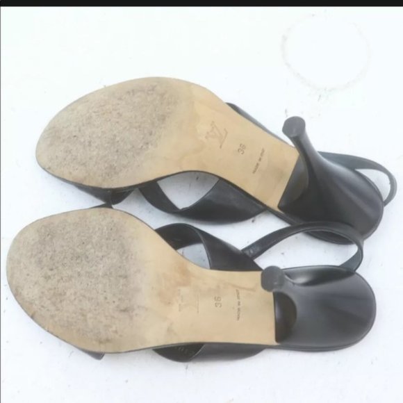 Louis Vuitton Sandals Women Black Leather calf - Picture 5 of 10